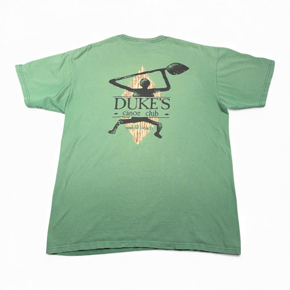 Vintage Dukes Canoe Club Shirt Adult EXTRA LARGE Green Waikiki Paddle Ocean Y2K - Picture 1 of 8